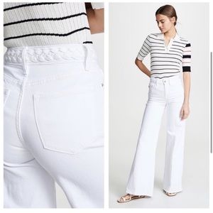 Frame Denim - Le Palazzo White Jeans With Braided Waist